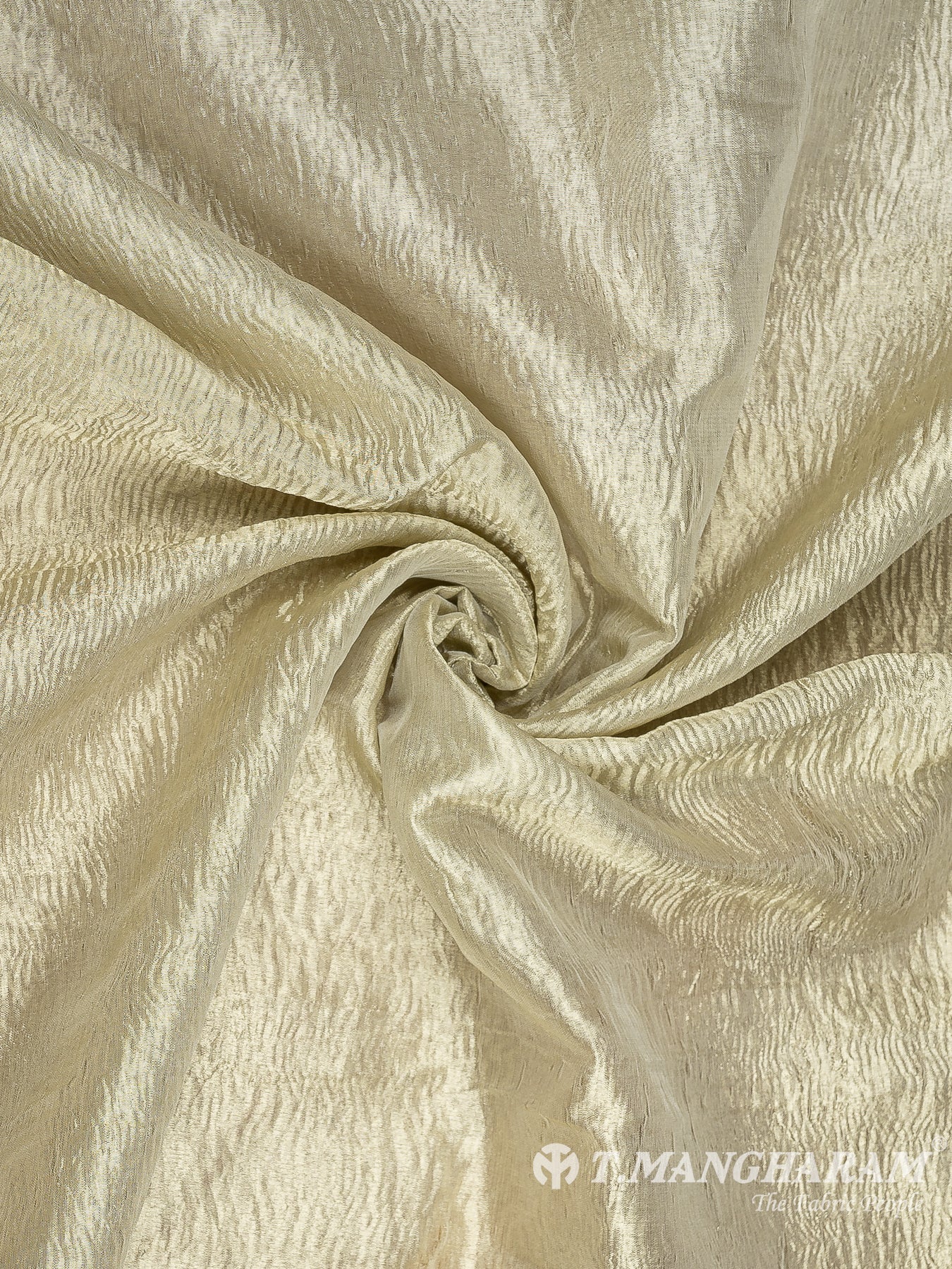 Cream Semi Banaras Fabric - EB6797