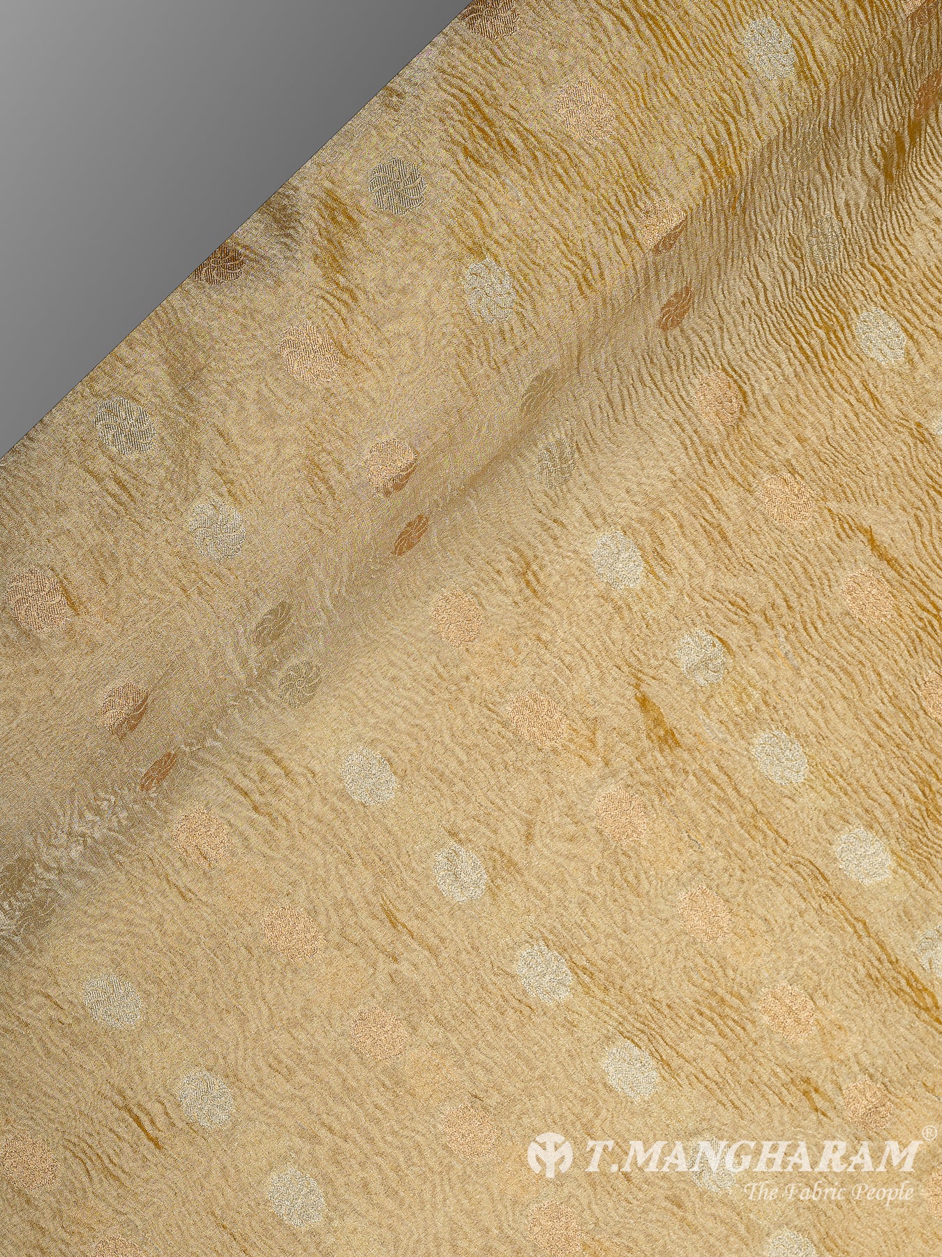 Gold Semi Banaras Fabric - EB6804 view-2