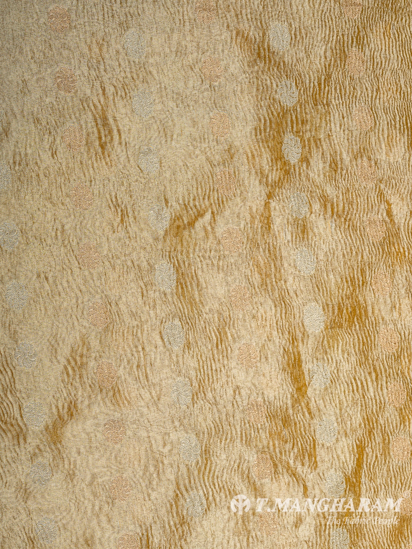 Gold Semi Banaras Fabric - EB6804 view-3