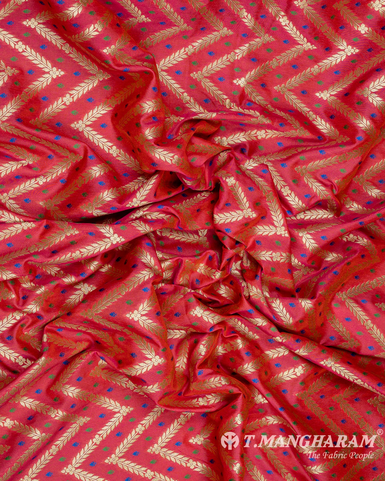 Peach Banaras Fabric - EC9473