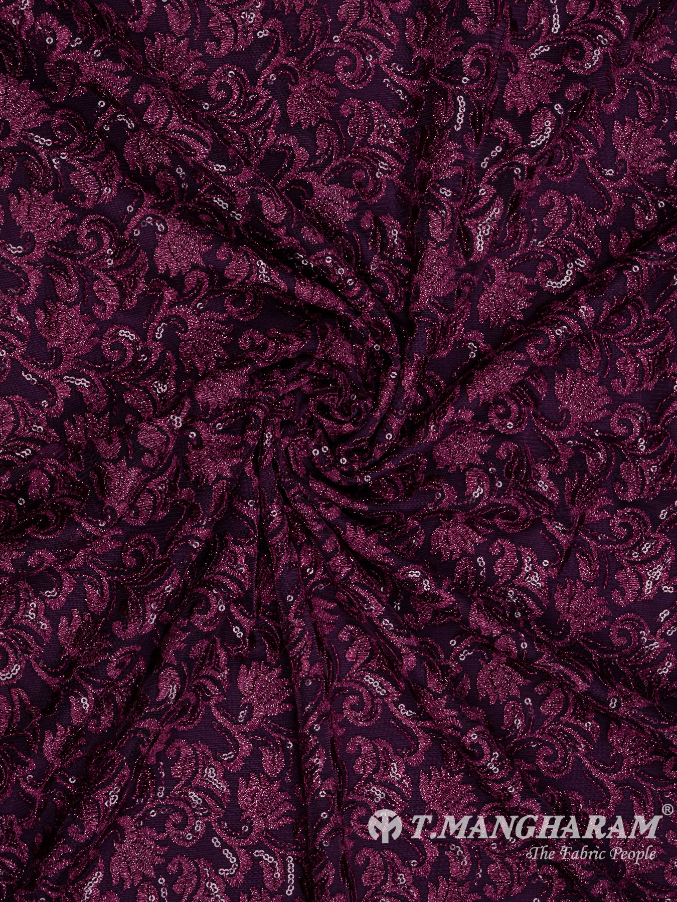 Purple Net Embroidery Fabric - EC8438 view-1