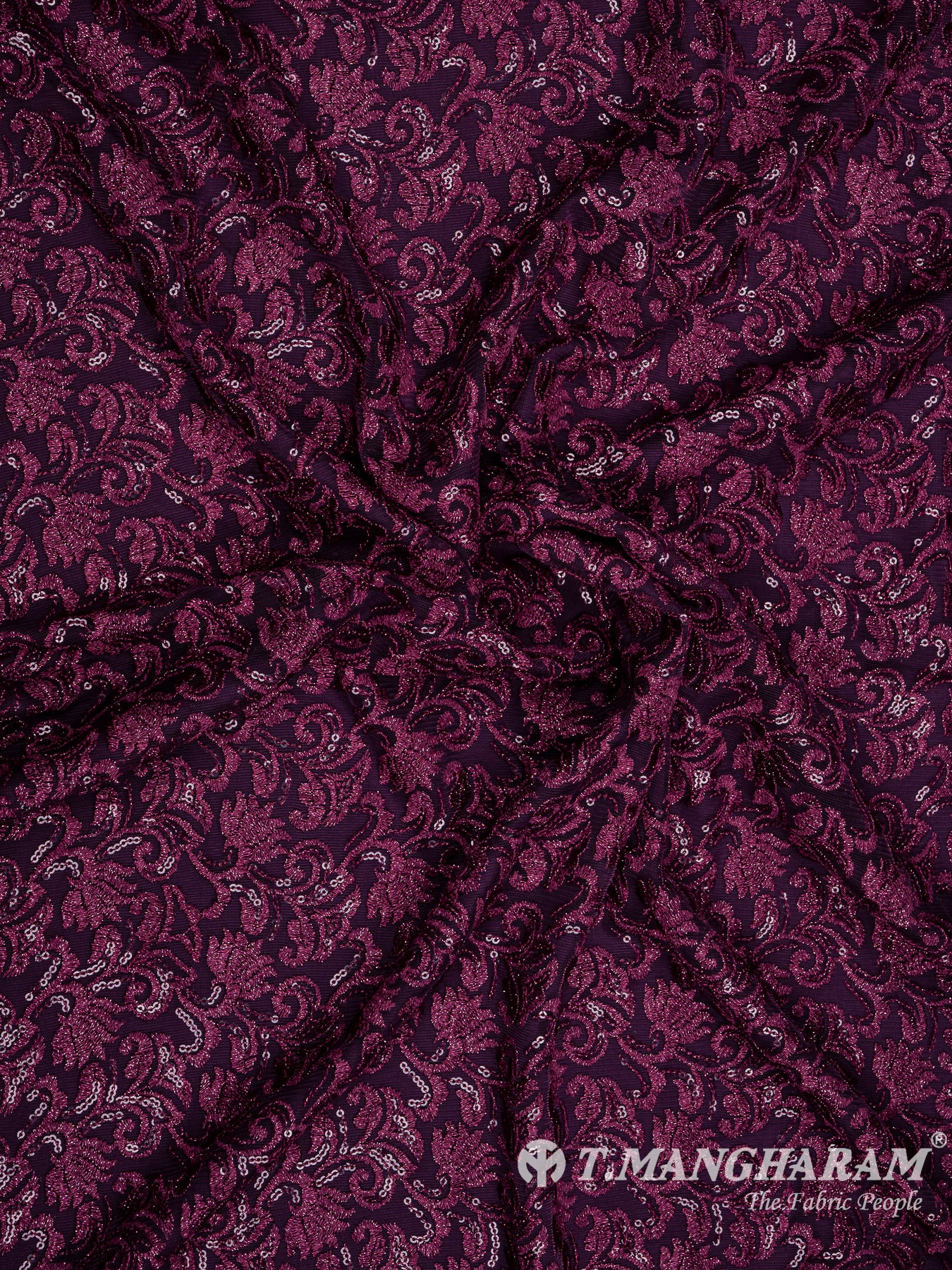 Purple Net Embroidery Fabric - EC8438 view-4