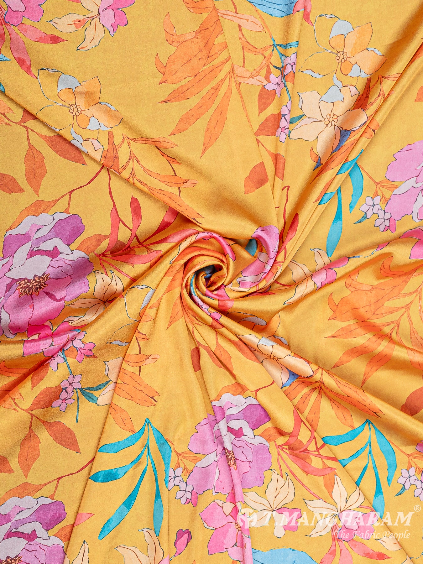 Yellow Satin Fabric - EC8776 view-1