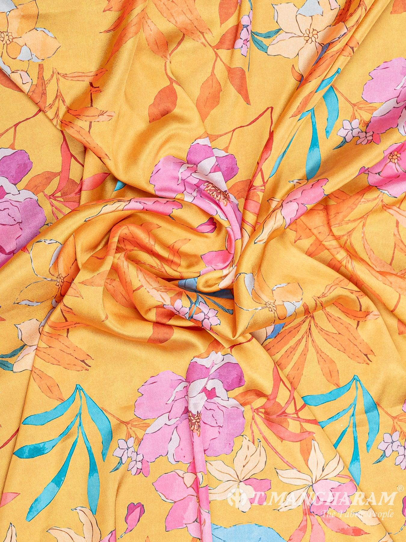 Yellow Satin Fabric - EC8776 view-4