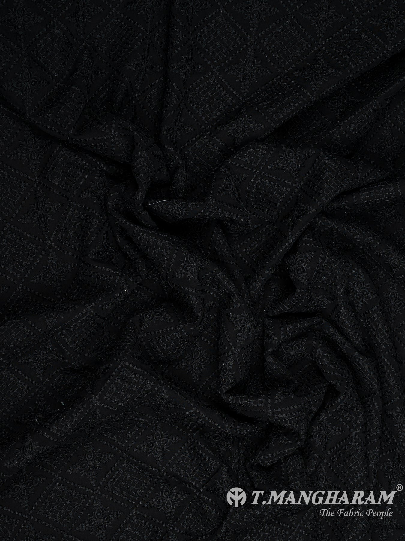 Black Georgette Fabric - EB7381 view-4