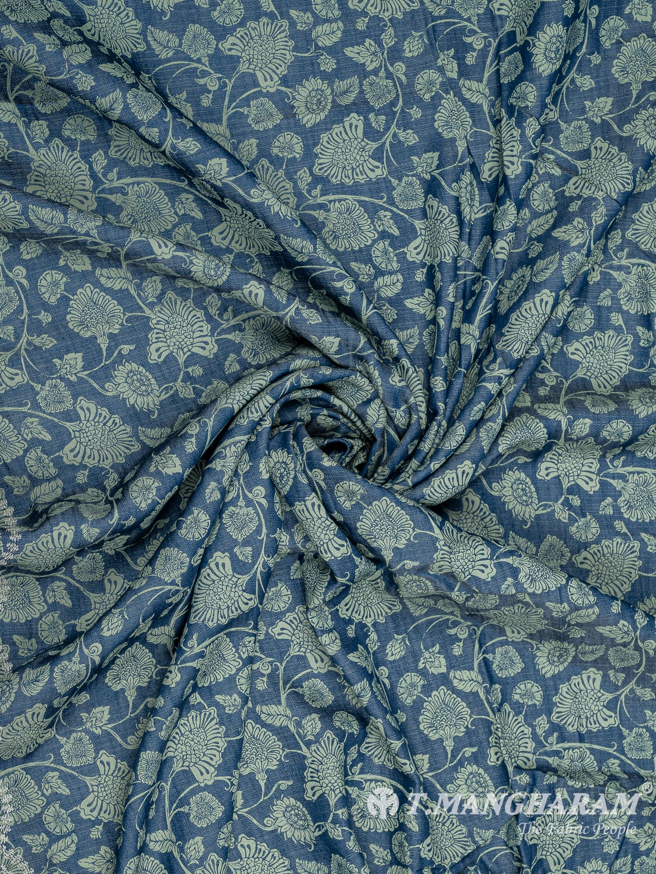 Blue Denim Embroidery Fabric - EB6573 view-1