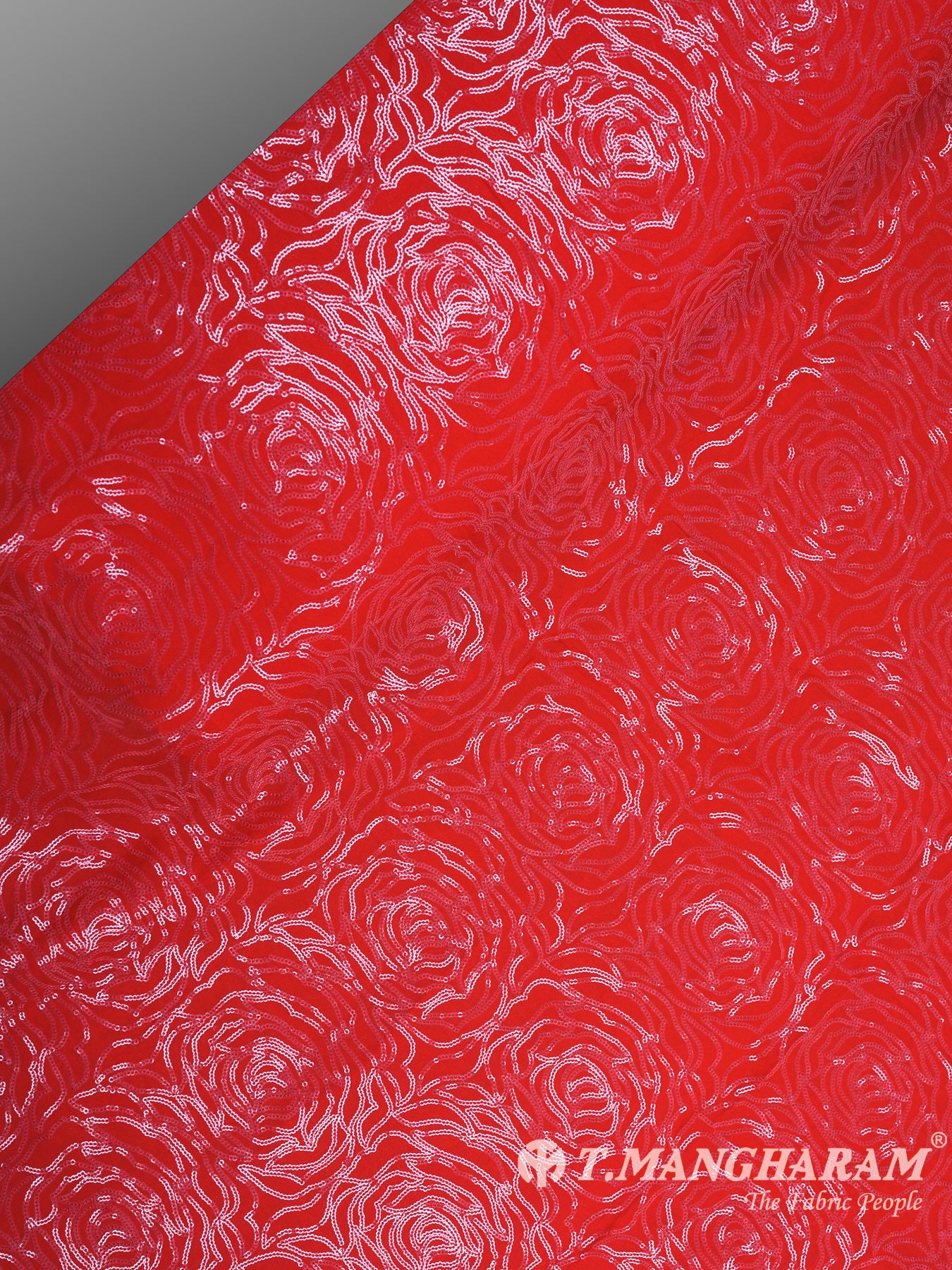 Red Sequin Georgette Fabric - EB5755 view-2