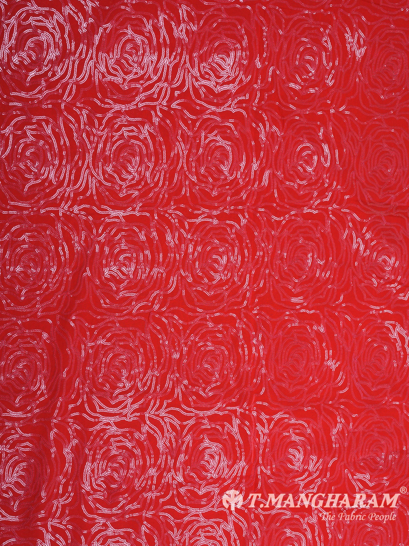 Red Sequin Georgette Fabric - EB5755 view-3