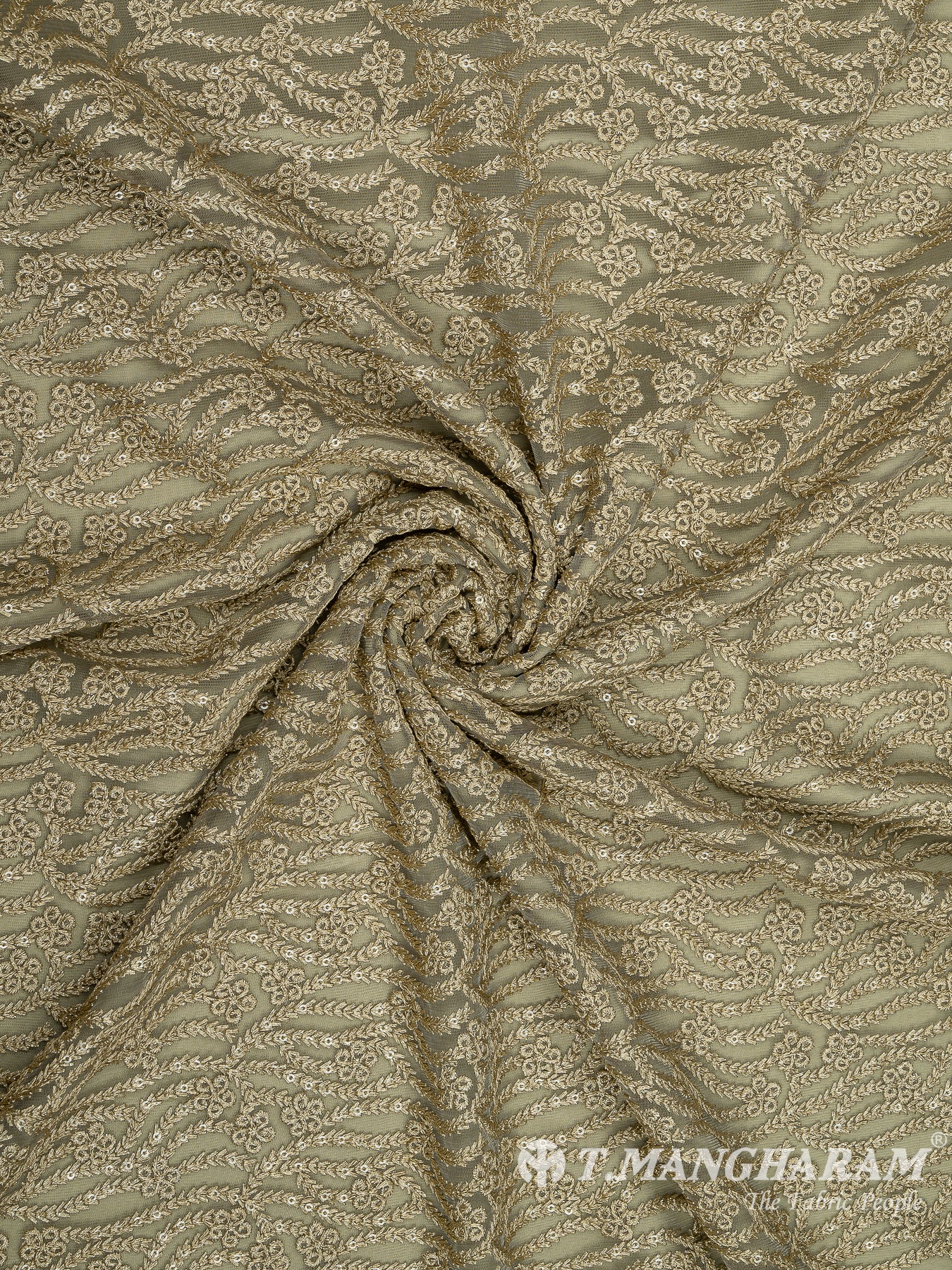 Green Net Embroidery Fabric - EC8427 view-1