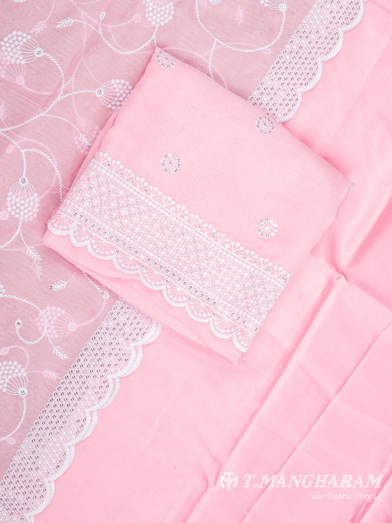 Pink Silk Cotton Chudidhar Fabric Set - EG1849 view-1