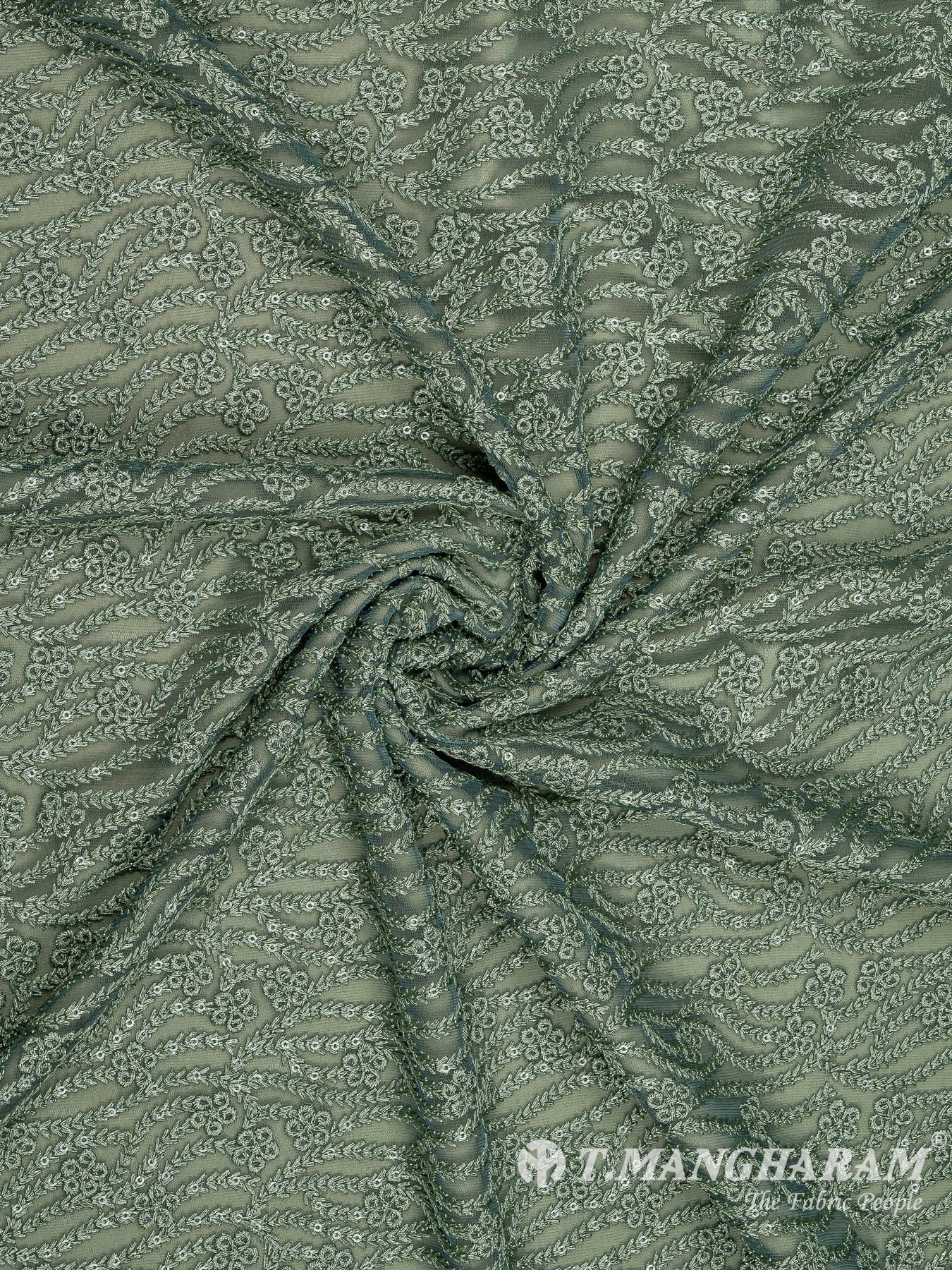 Green Net Embroidery Fabric - EC8434 view-1