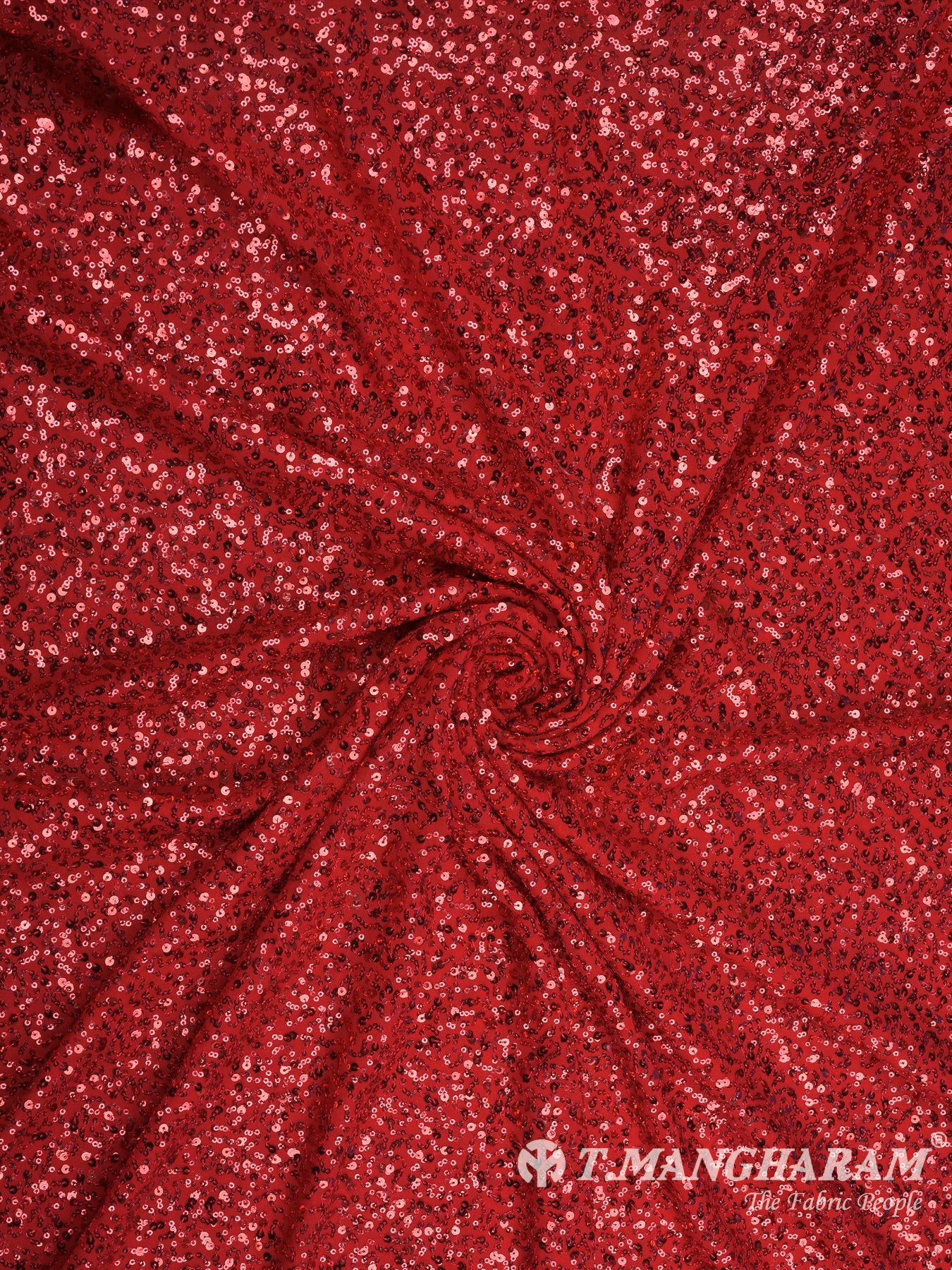 Maroon Sequin Georgette Fabric - EB5749 view-1