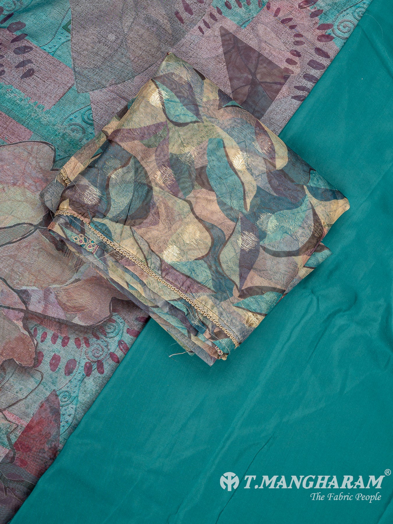 Multicolor Organza Tissue Chudidhar Fabric Set - EG1831 view-1