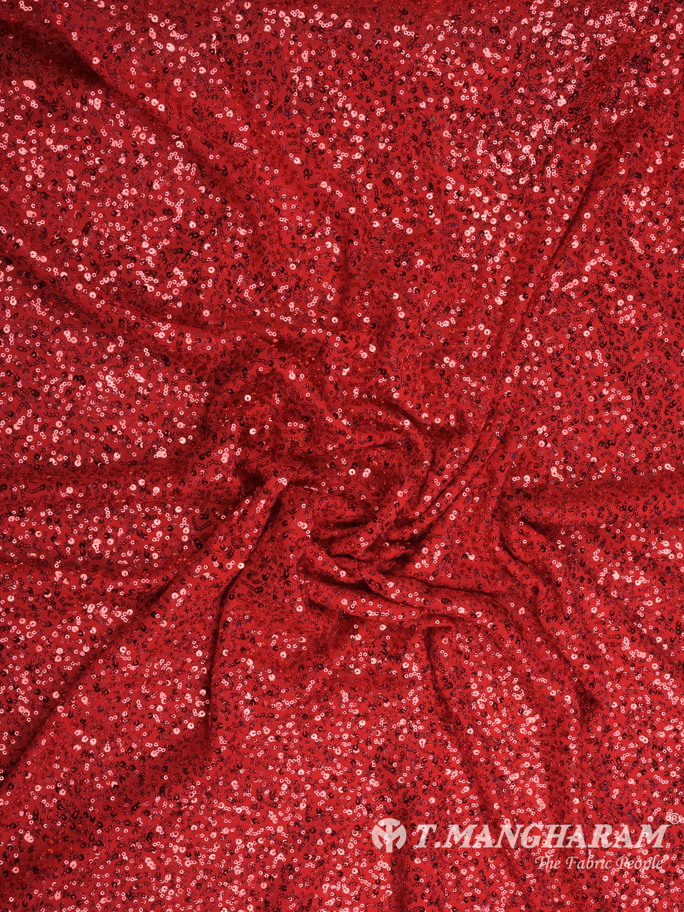 Maroon Sequin Georgette Fabric - EB5749 view-4