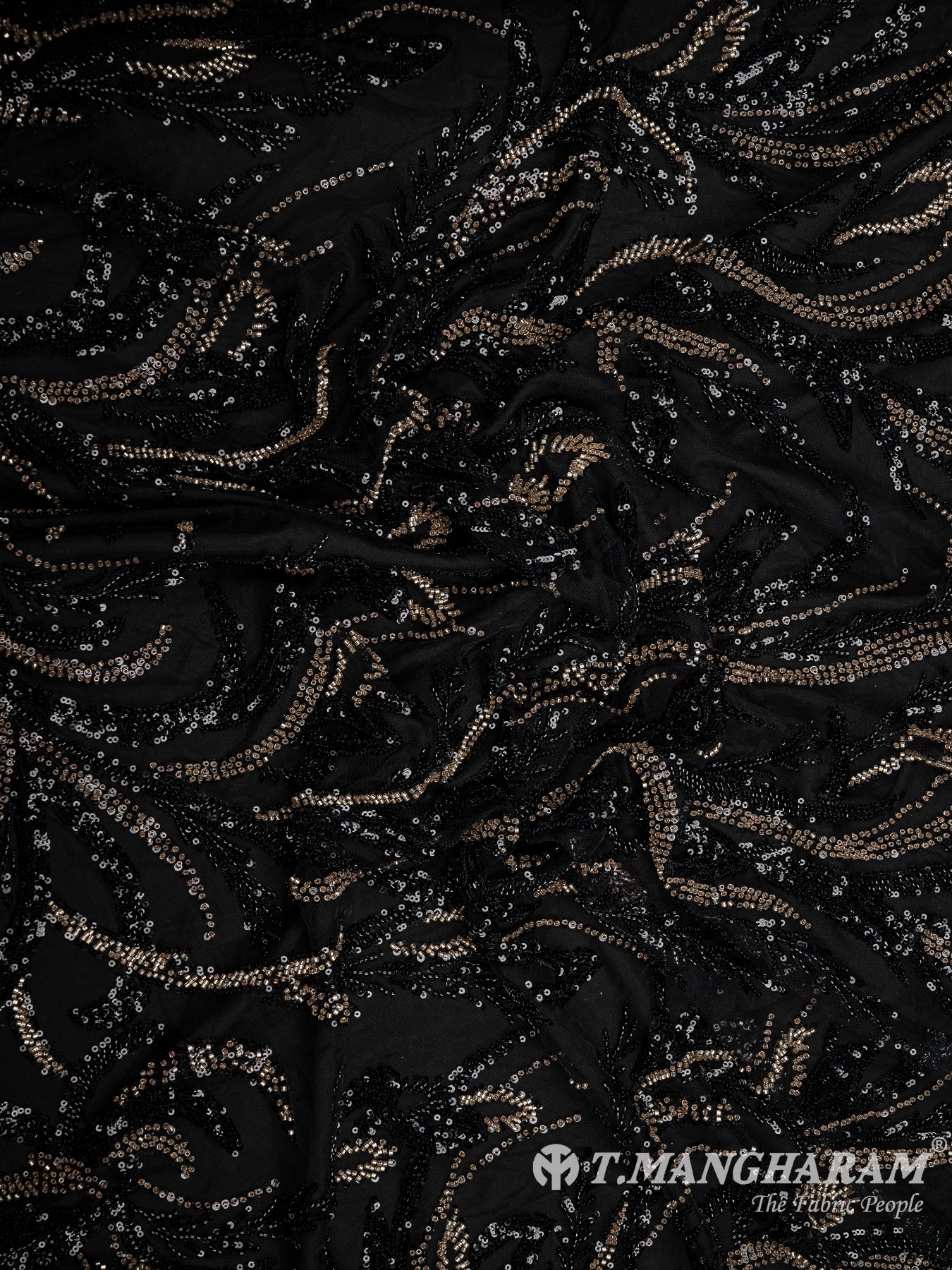 Black Fancy Net Fabric - EC8571 view-4
