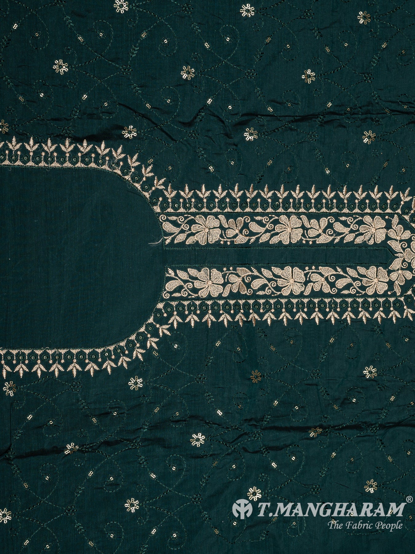 Green Silk Cotton Chudidhar Fabric Set - EG1844 view-3