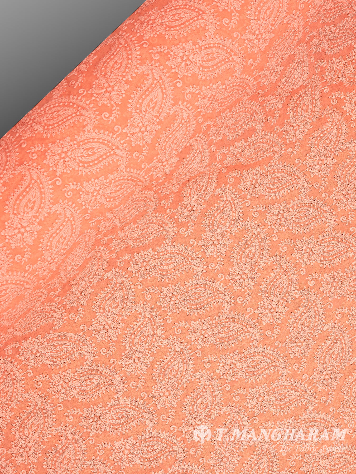Peach Georgette Fabric - EB6070 view-3