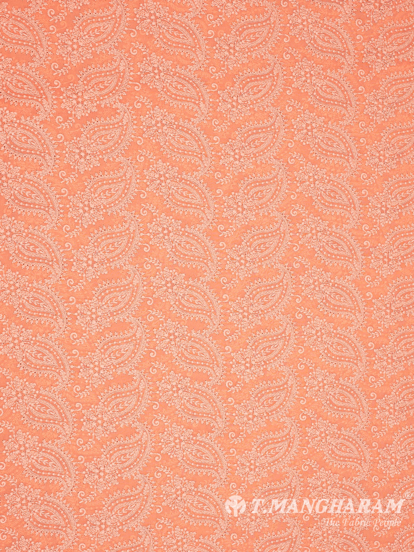 Peach Georgette Fabric - EB6070 view-4