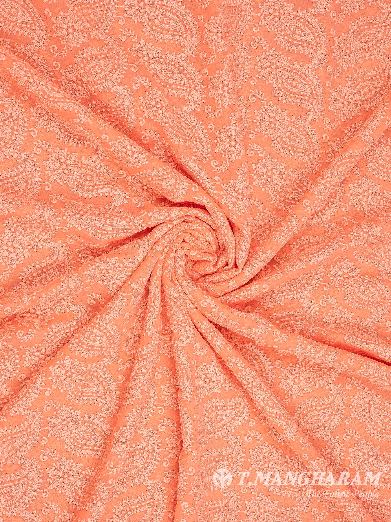 Peach Georgette Fabric - EB6070 view-1
