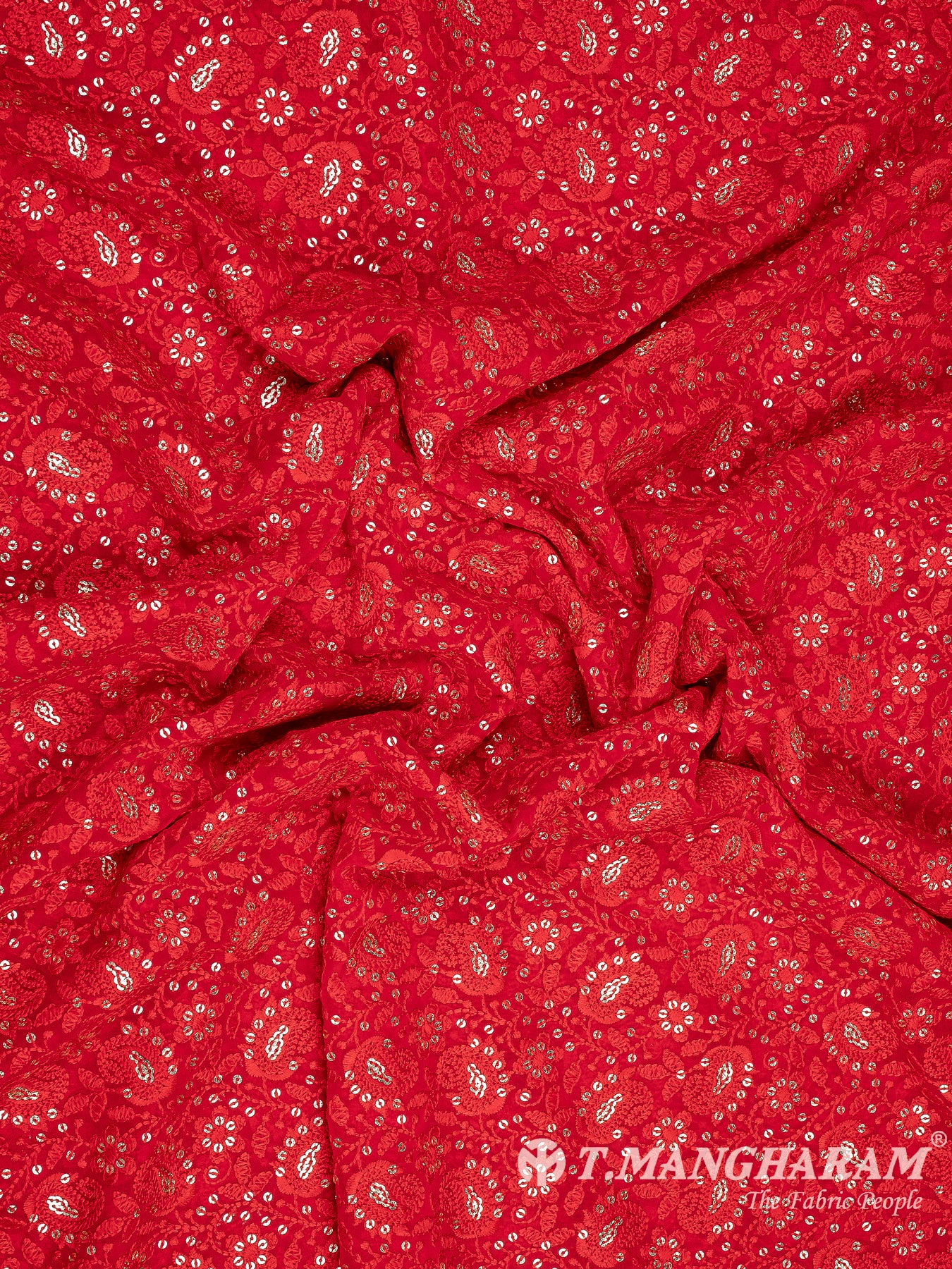 Red Georgette Fabric - EB6042
