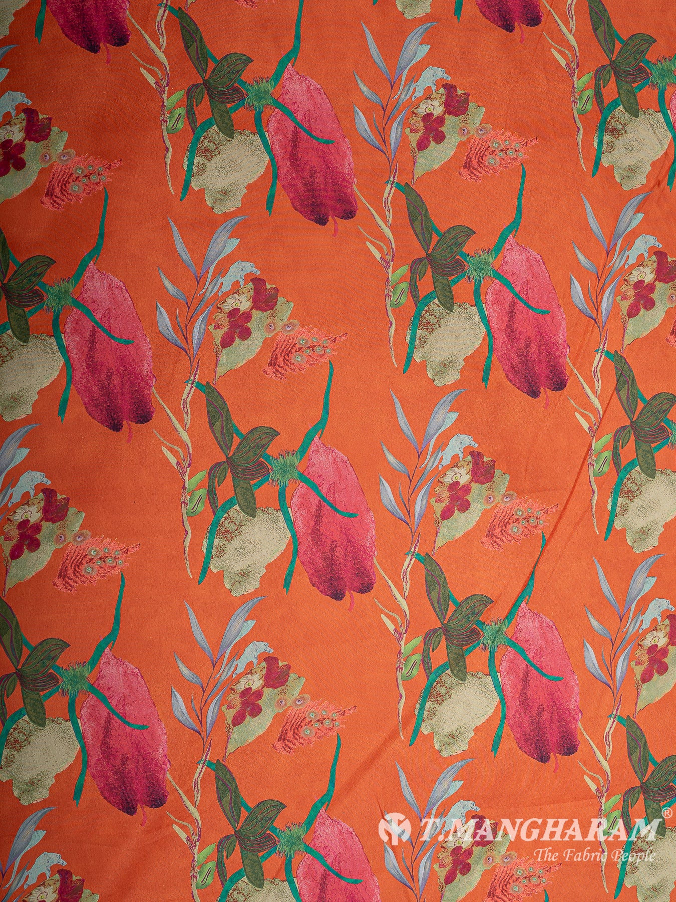 Orange Crepe Fabric - EC11232