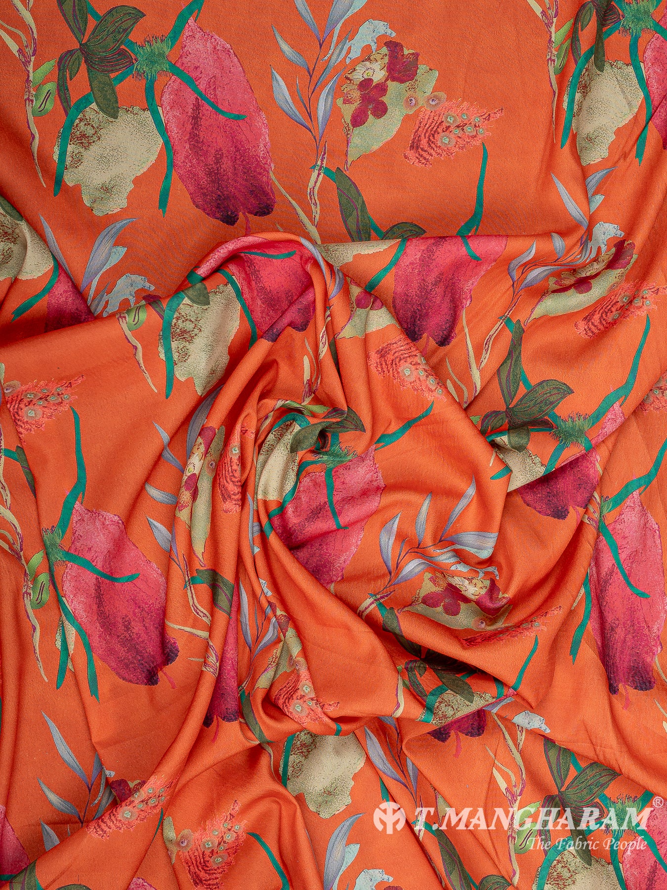 Orange Crepe Fabric - EC11232