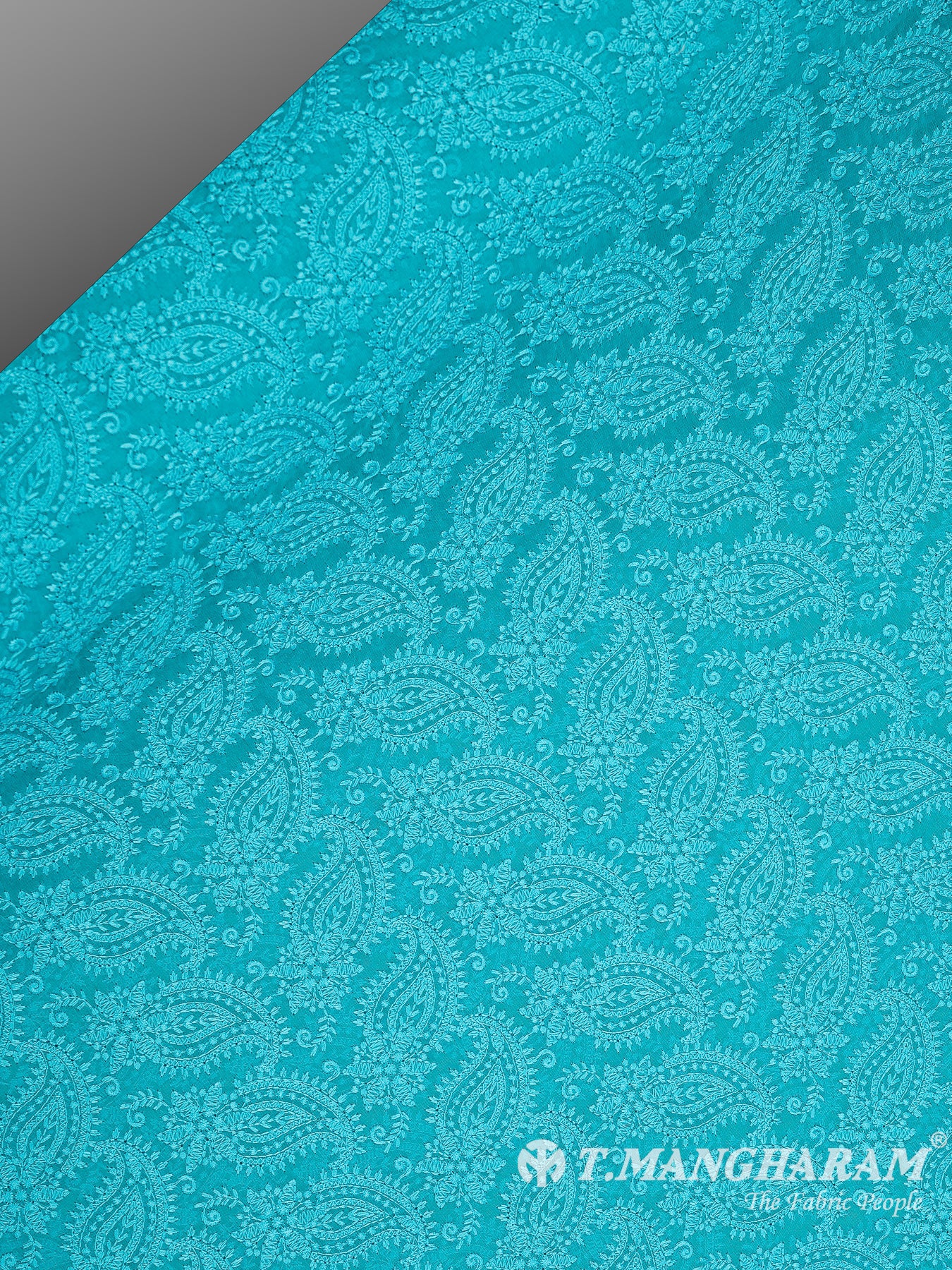 Sea Blue Georgette Fabric - EB6068 view-2