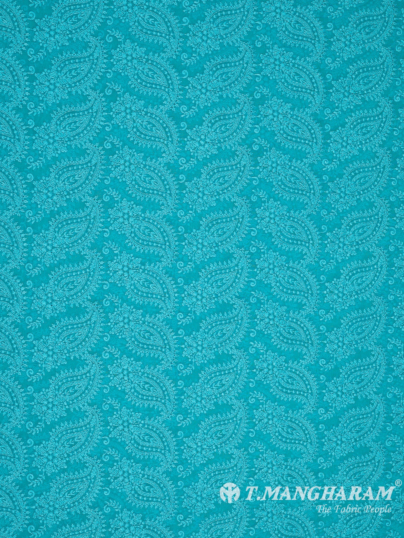 Sea Blue Georgette Fabric - EB6068 view-3