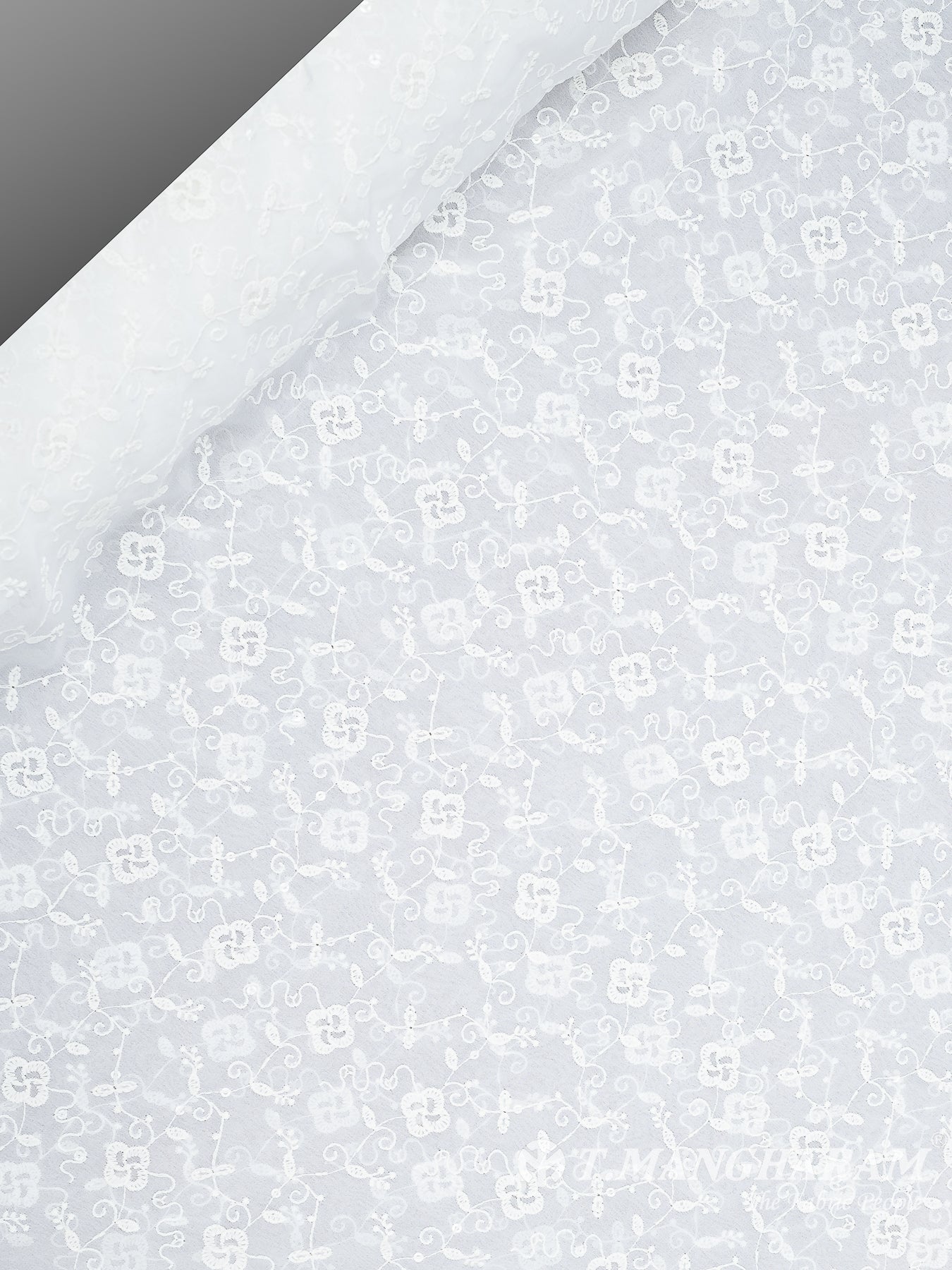 White Georgette Fabric - EB6247 view-2