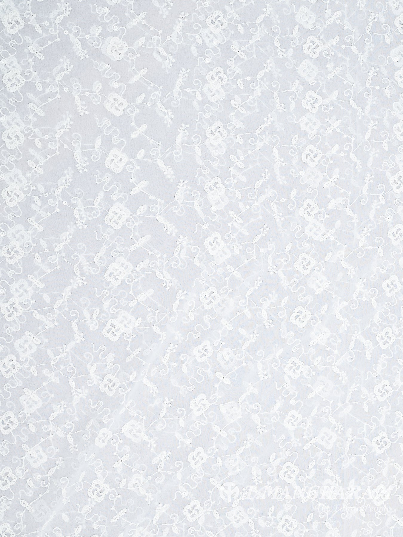 White Georgette Fabric - EB6247 view-3