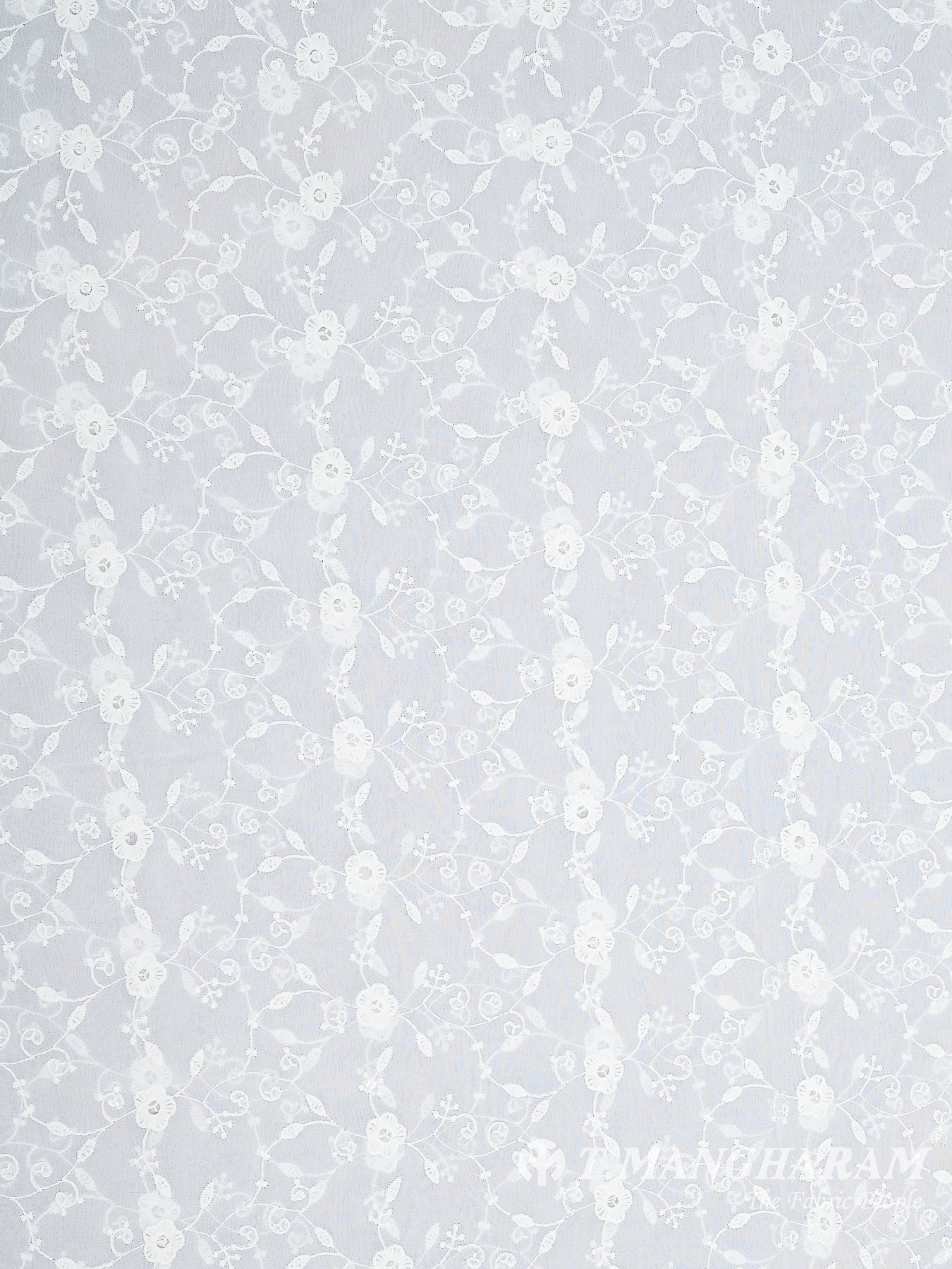 White Georgette Fabric - EB6249 view-3