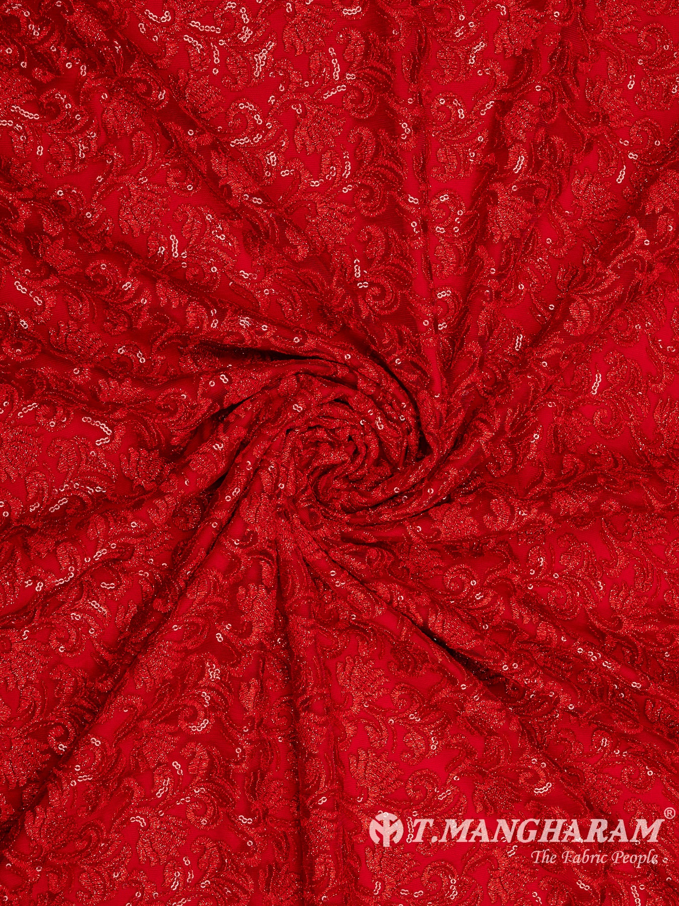 Red Net Embroidery Fabric - EC8436 view-1