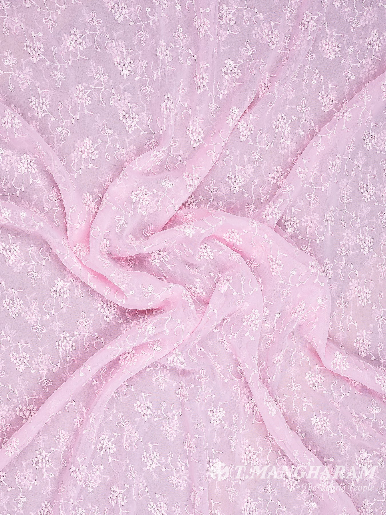 Pink Georgette Fabric - EC8151 view-4