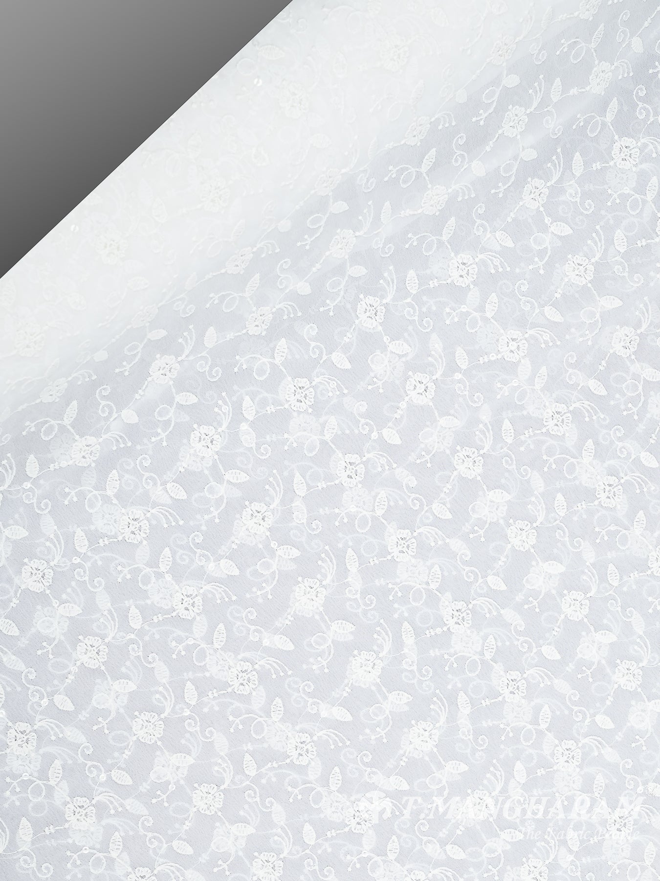 White Georgette Fabric - EB6248 view-2