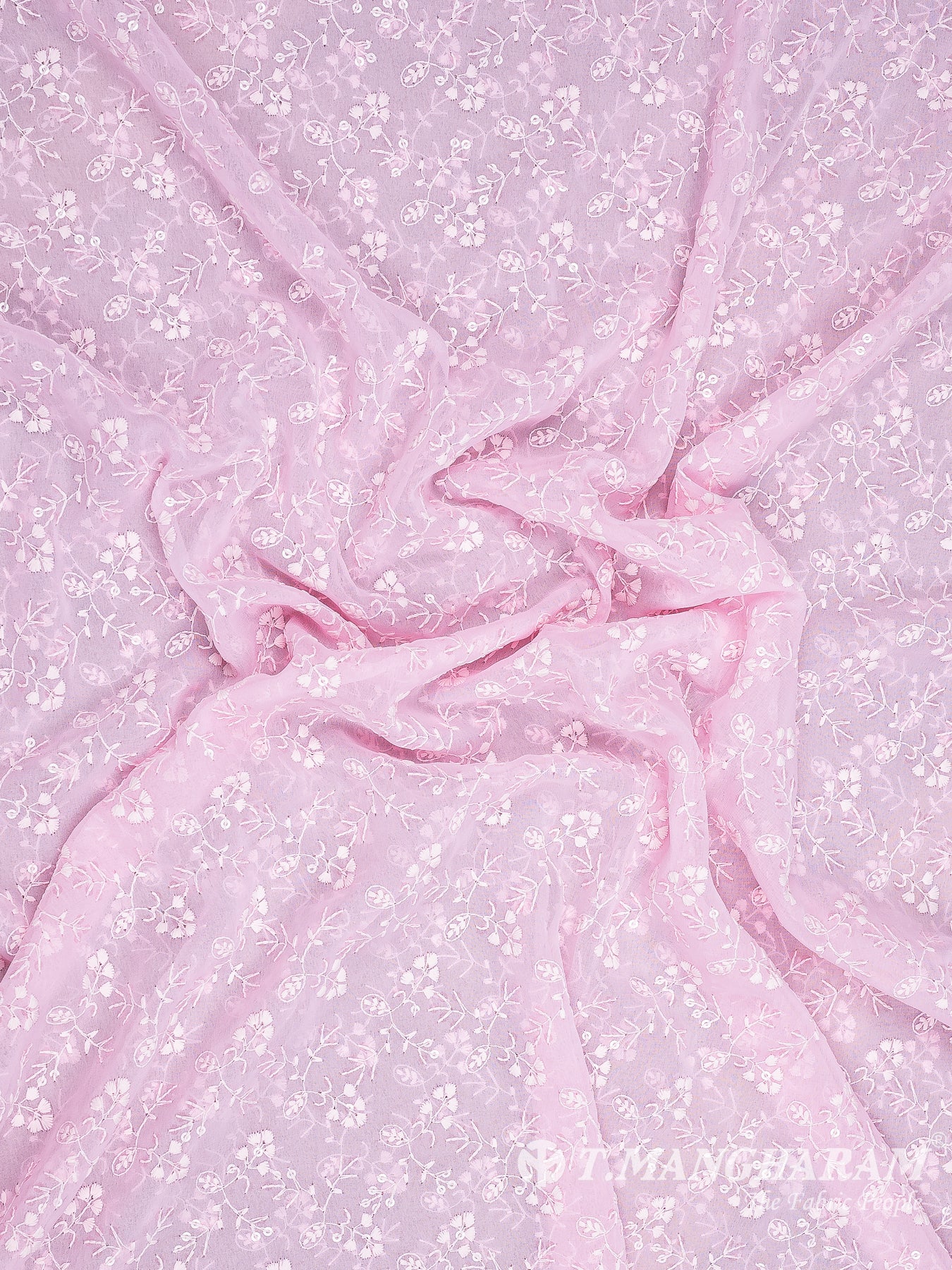Pink Georgette Fabric - EC8148 view-4