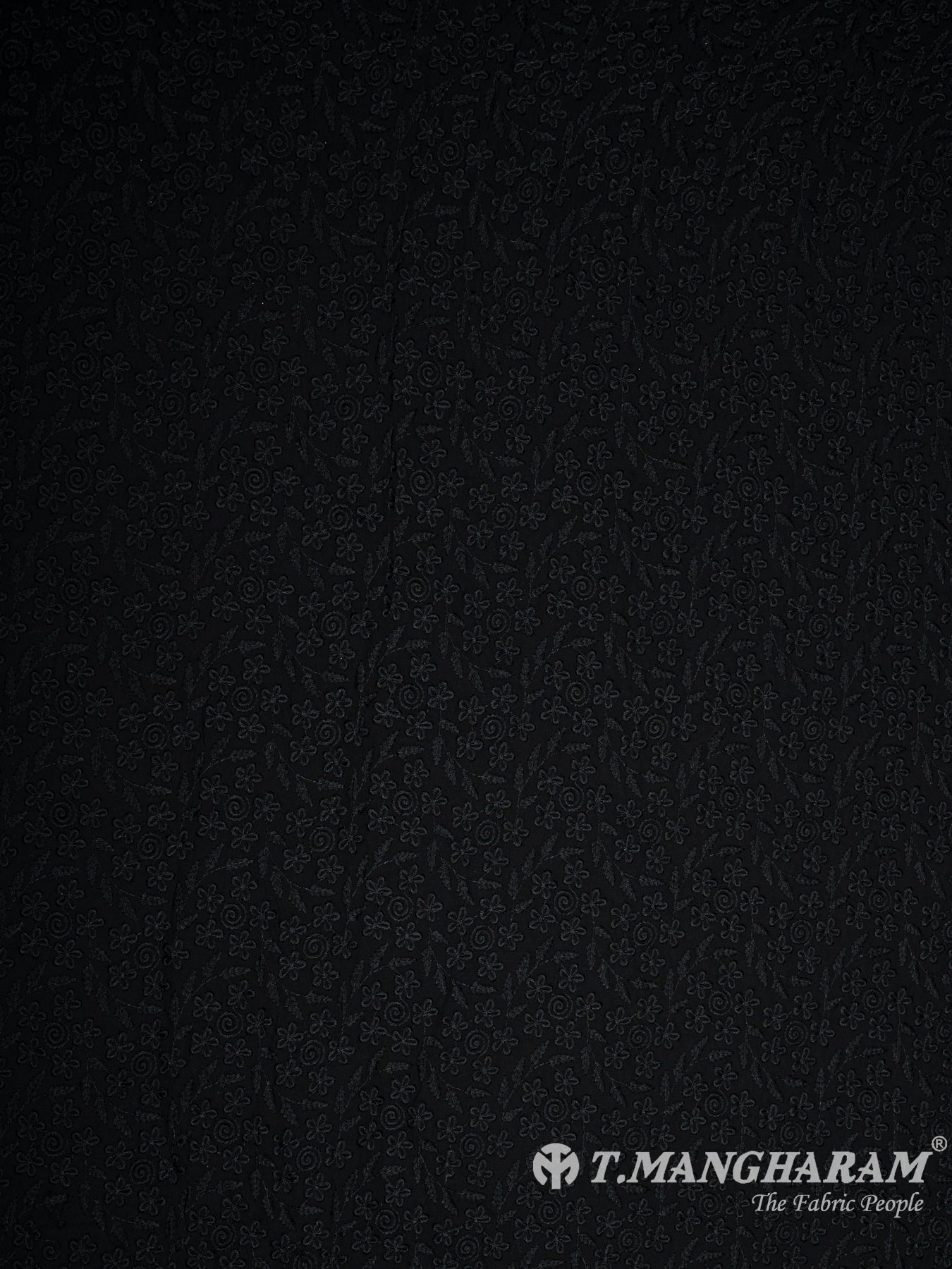 Black Georgette Fabric - EB7380 view-3