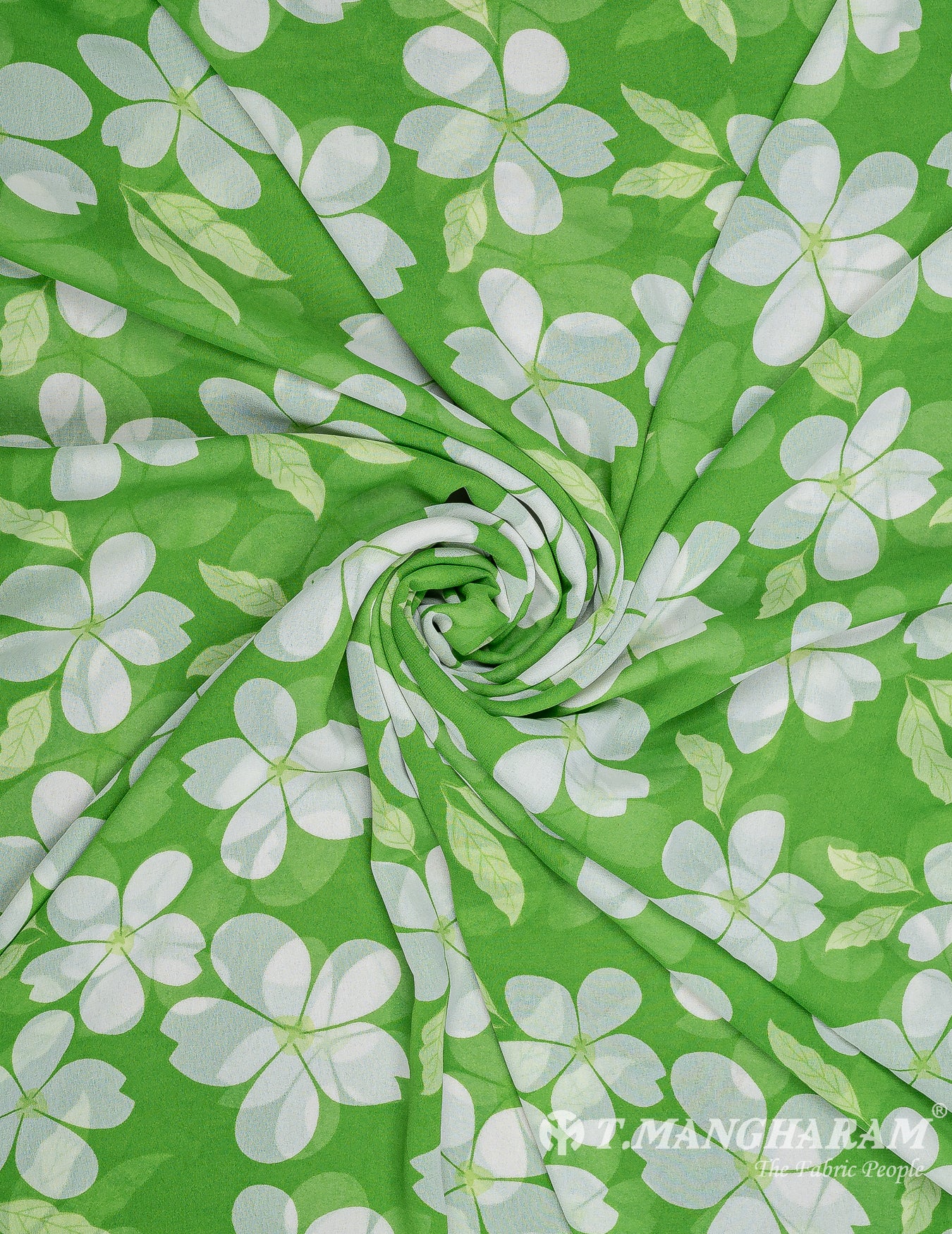 Green Georgette Fabric - EC9872 view-1