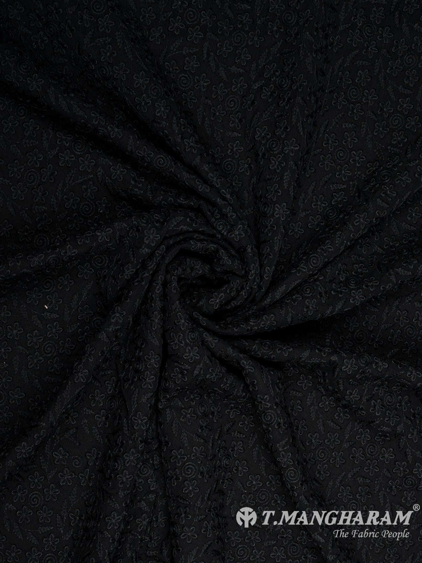 Black Georgette Fabric - EB7380 view-1