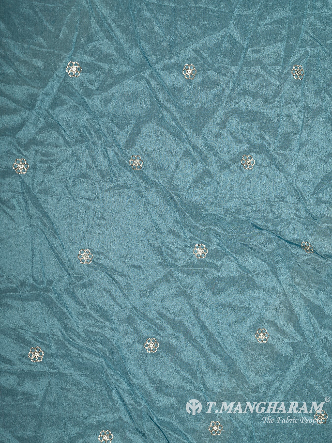 Blue Chinnon Silk Fabric - EC8295 view-2