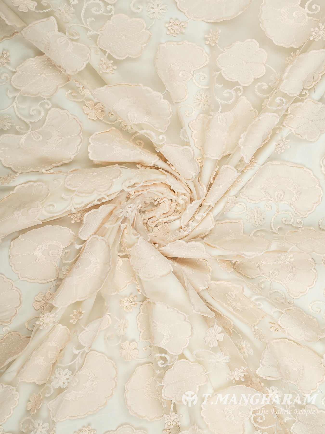 Cream Georgette Fabric - EA2891 view-1