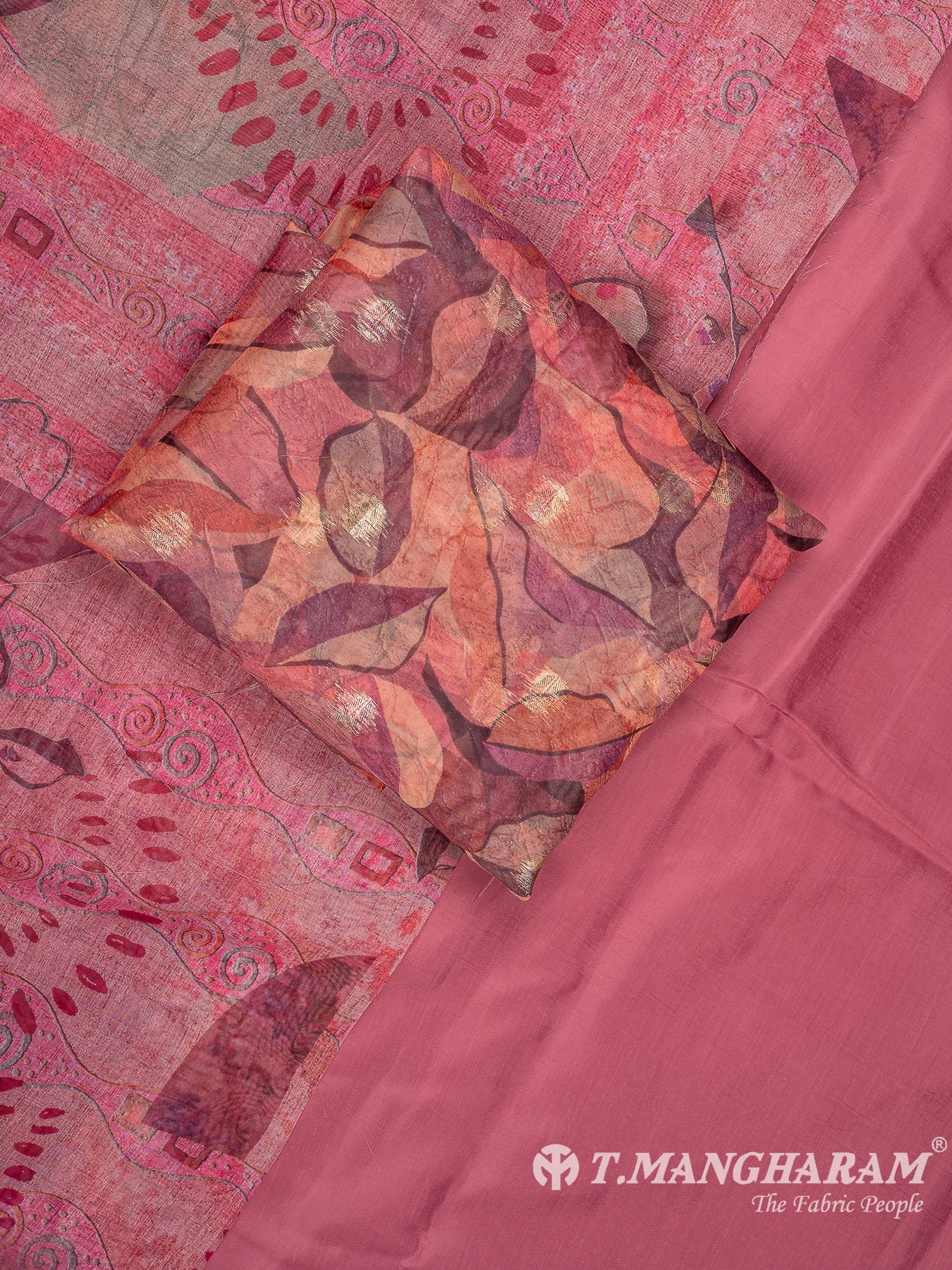 Multicolor Organza Tissue Chudidhar Fabric Set - EG1832 view-1