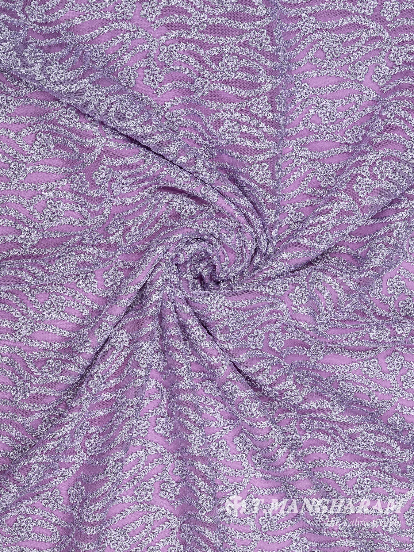 Violet Net Embroidery Fabric - EC8432 view-1