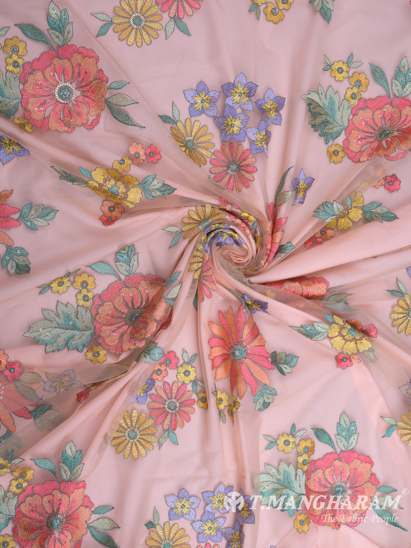 Light Pink Fancy Net Fabric - EB5770 view-1
