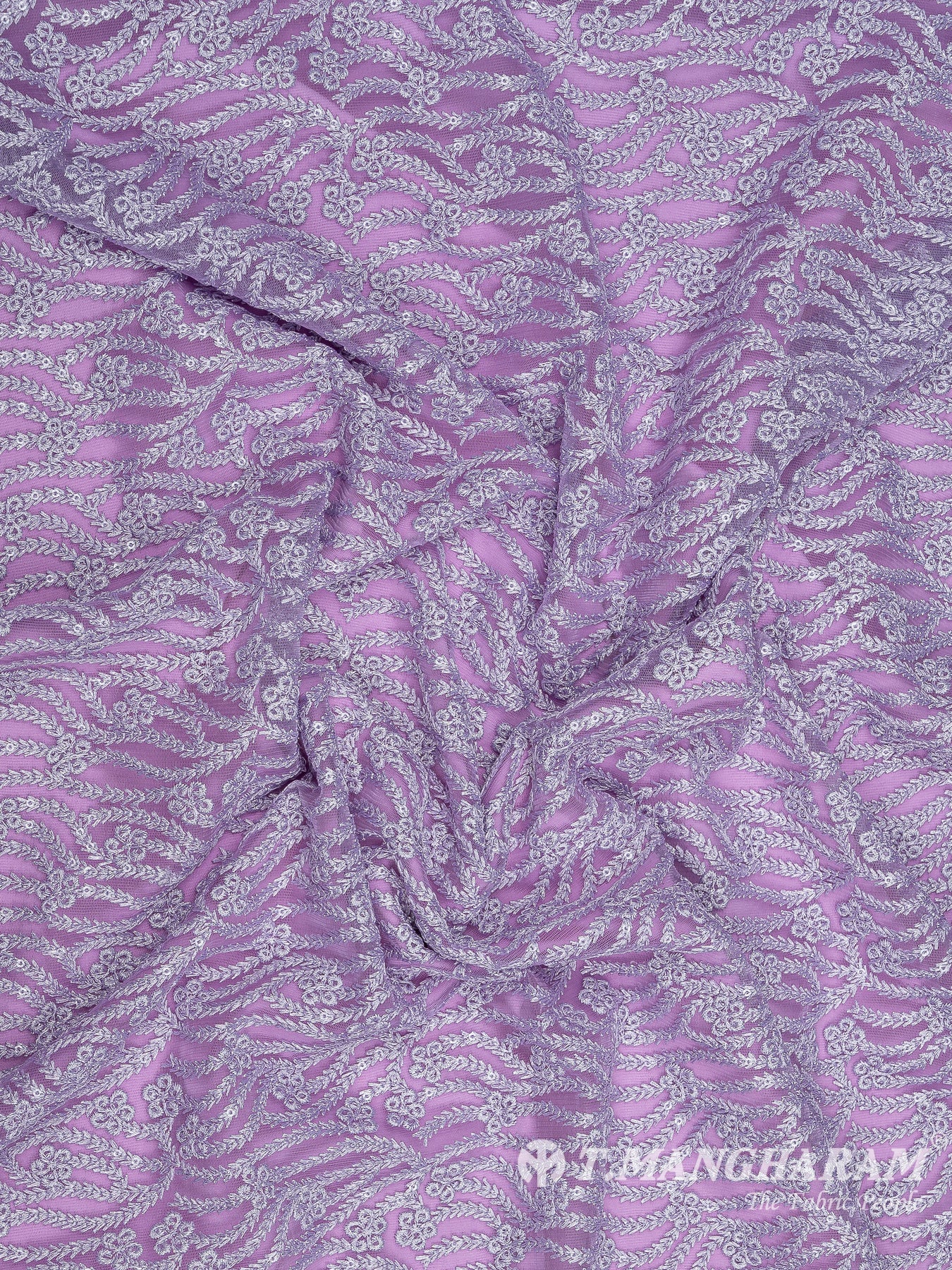 Violet Net Embroidery Fabric - EC8432 view-4