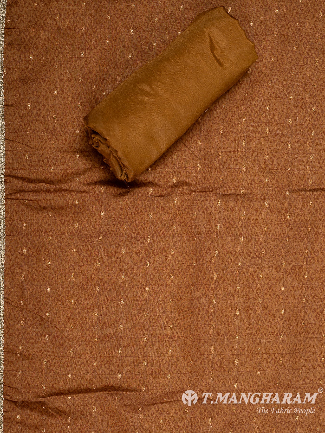 Brown Silk Cotton Chudidhar Fabric Set - EG1835 view-2