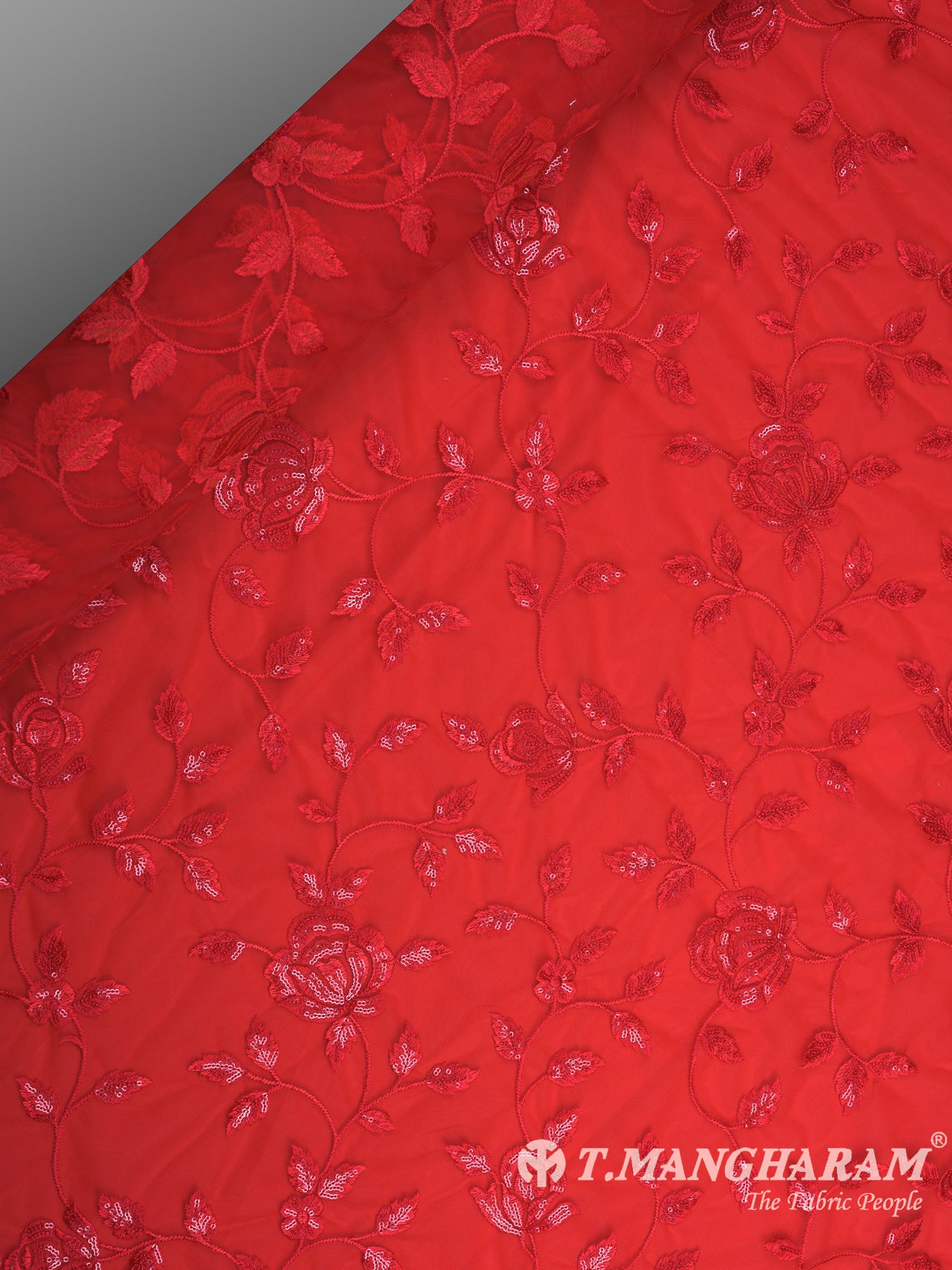 Red Fancy Net Fabric - EB5756 view-2