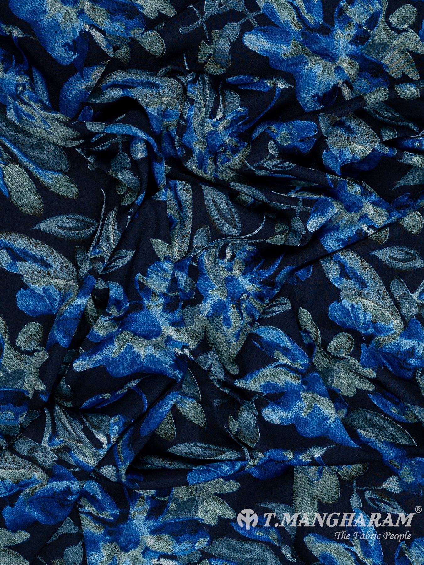 Blue Crepe Fabric - EB8307