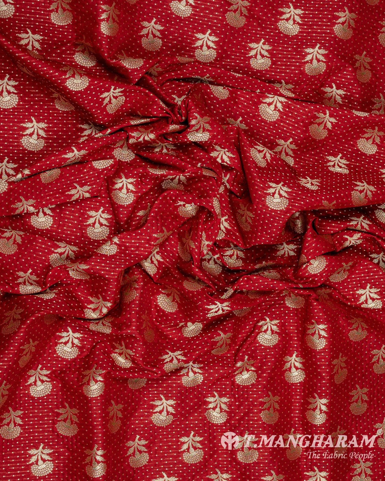 Maroon Banaras Fabric - EC9448 view-4