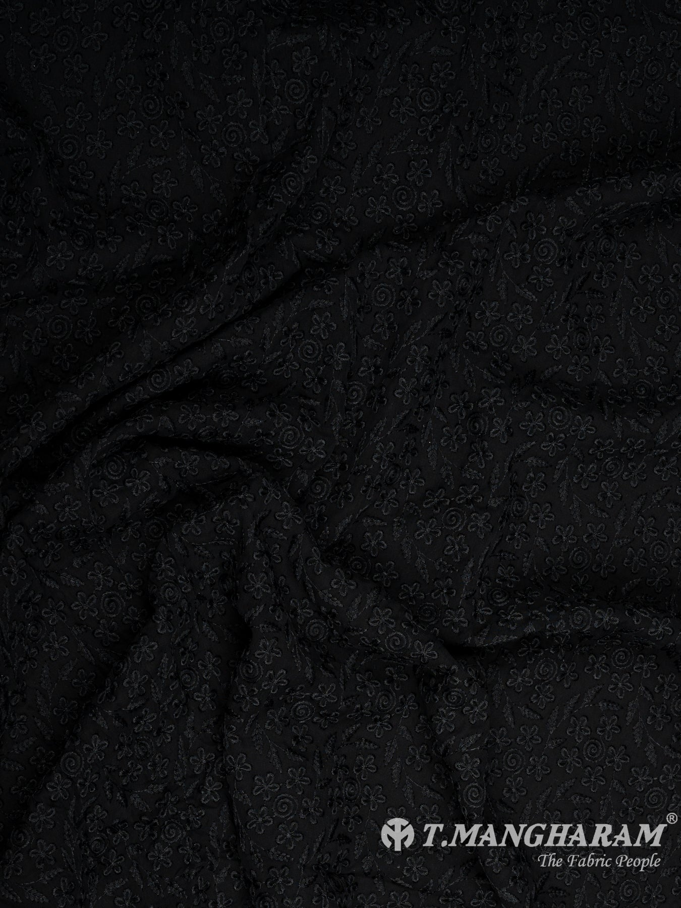 Black Georgette Fabric - EB7380 view-4