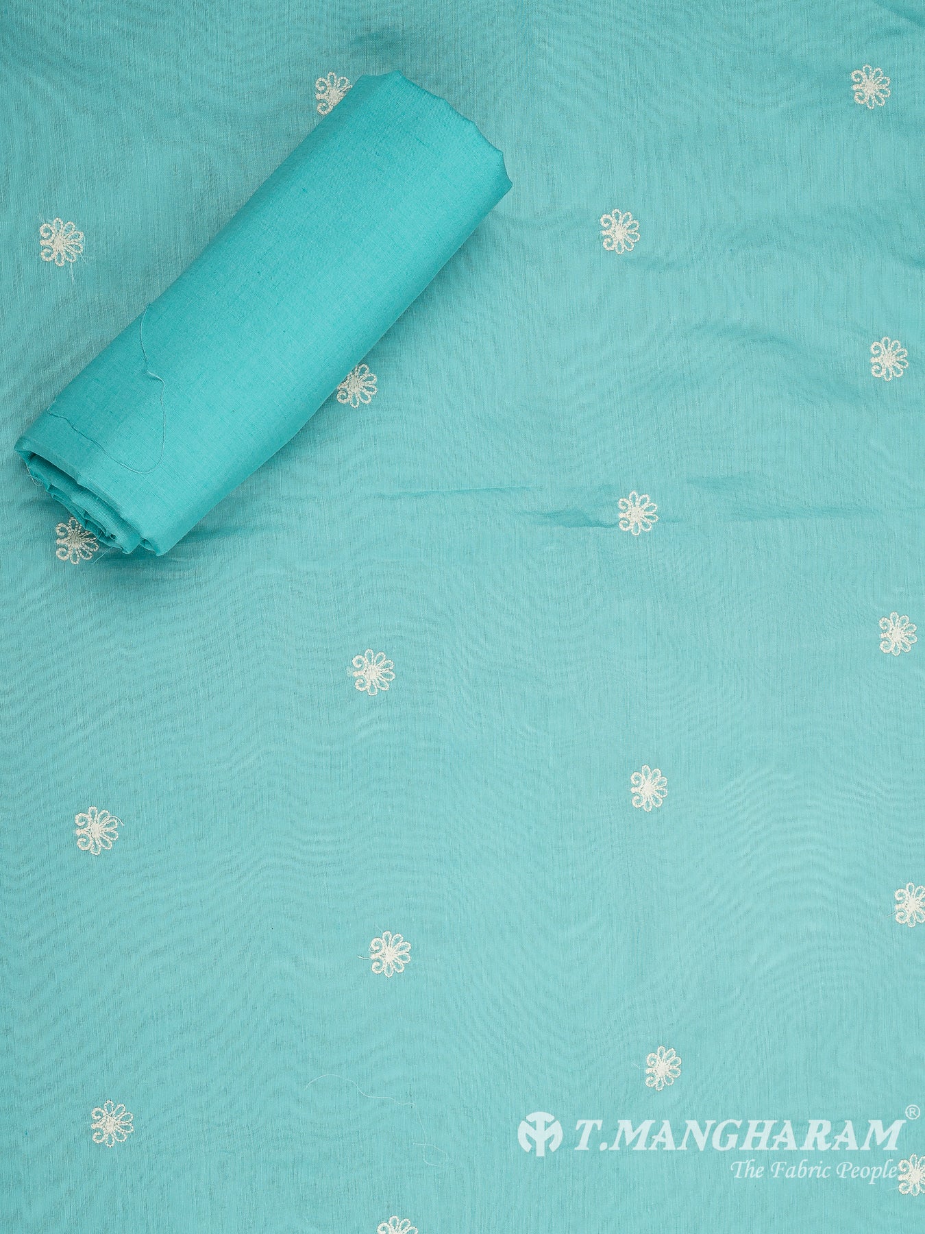Green Silk Cotton Chudidhar Fabric Set - EG1826 view-3